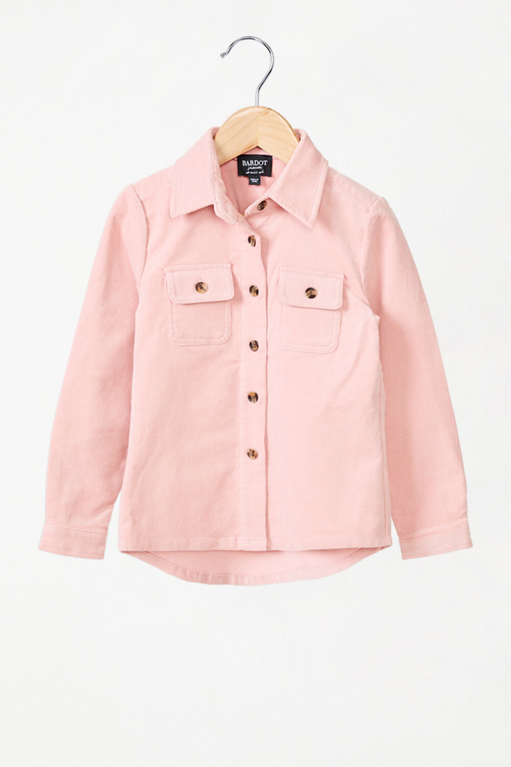 Girls Estelle Cord Shirt in Peach Pink